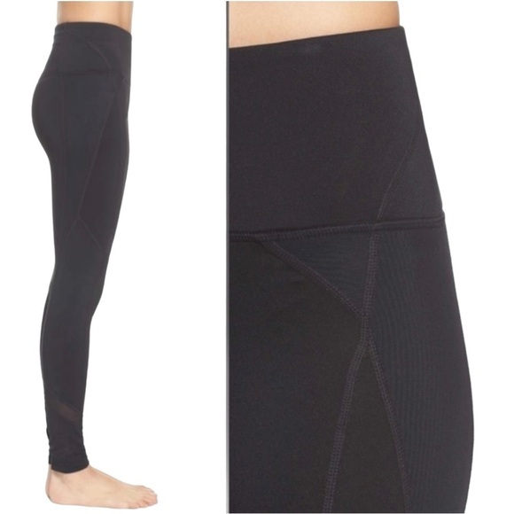 Free People Movement Lira Black Mesh Athletic Leggings Tights Women’s Large - Picture 3 of 12